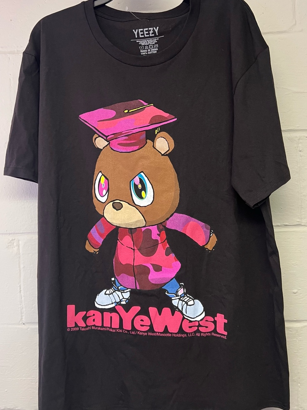 Yeezy  Kanye west Black Graphic Tee . Graduation Bear.